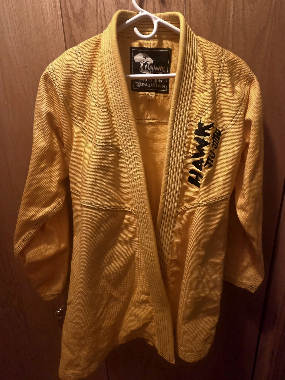 Hawk Martial Arts Brazilian Jacket Cotton Size A4 Like New Pre Shrunk/2020YELLOW